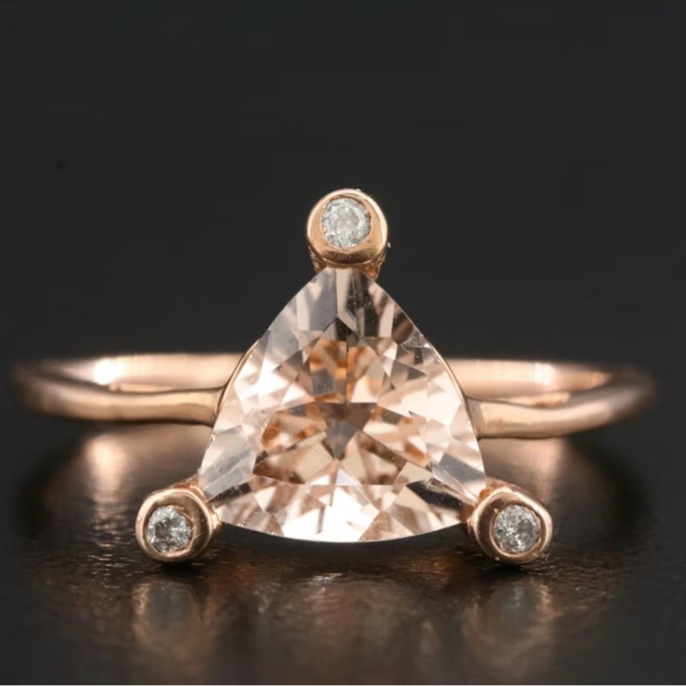 9K Rose Gold and Morganite Ring—size 7